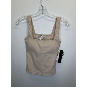 Goldhinge MotionCloud Square Neck Tank Women S Birch Beige Activewear